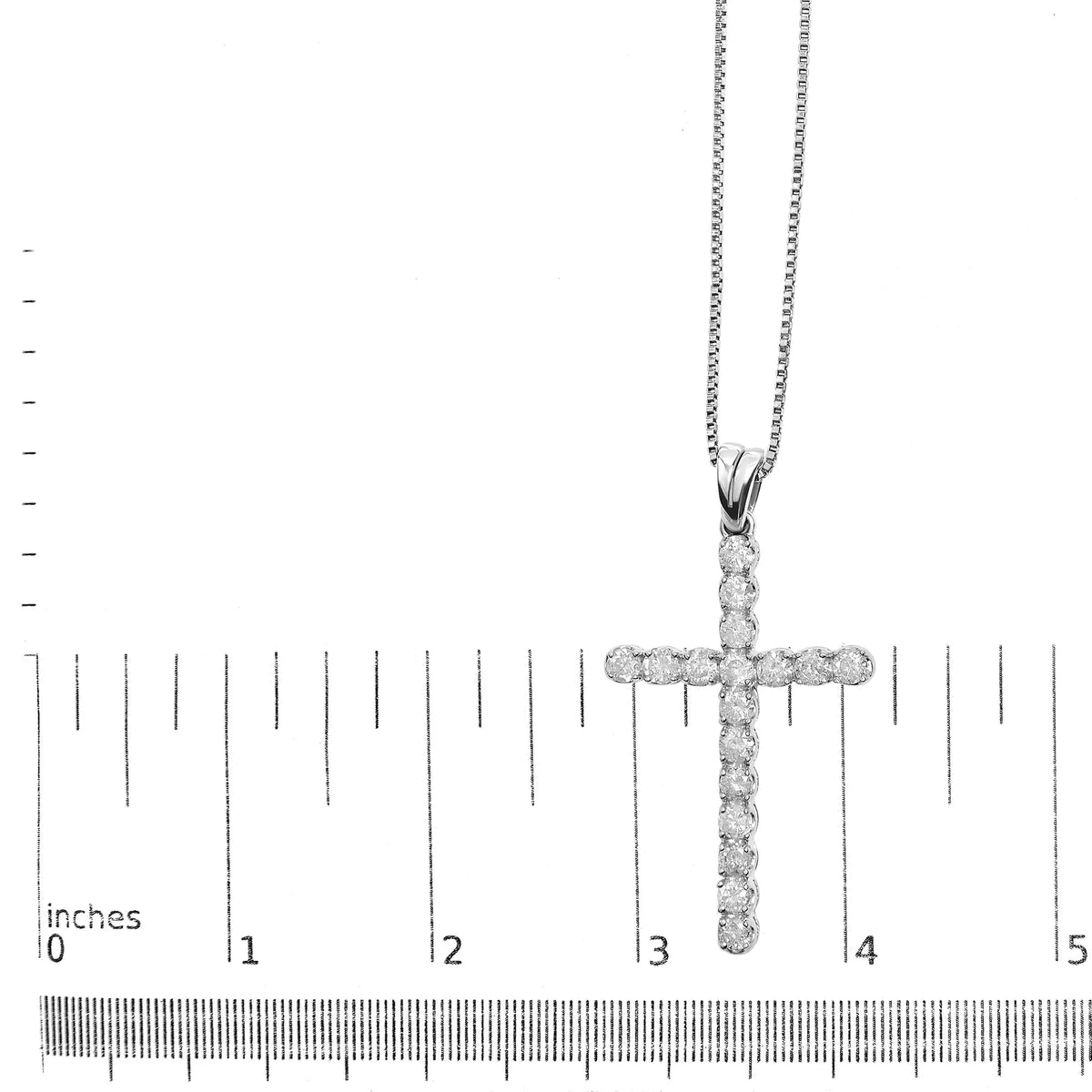 .925 Sterling Silver 1.0 Cttw Diamond Classic Cross 18